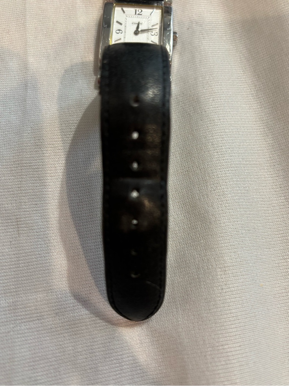 Coach Rectangle Stainless Steel Watch with Black Leather Strap - Picture 8 of 13